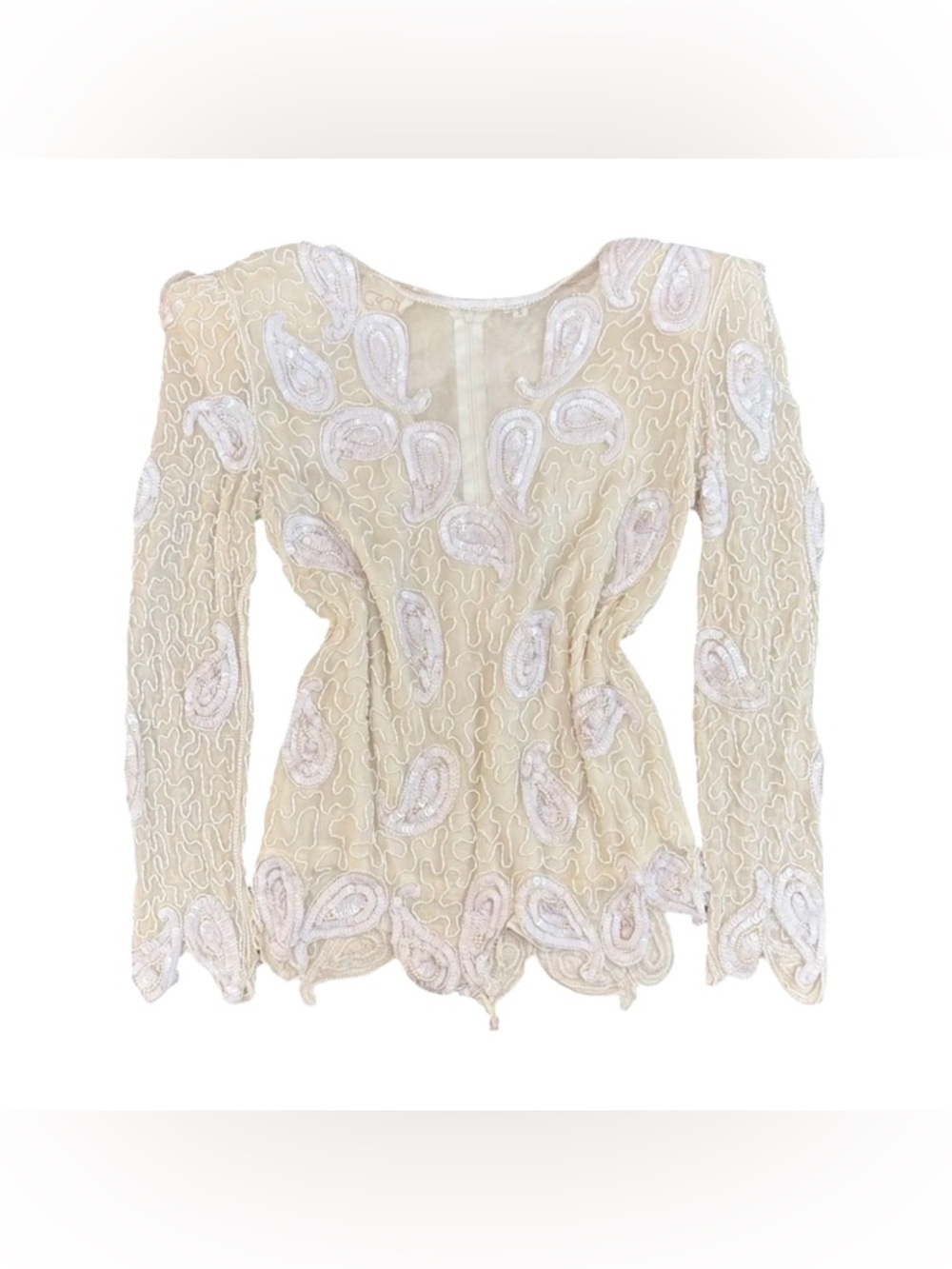 Vintage Cache Paisley Beaded Top